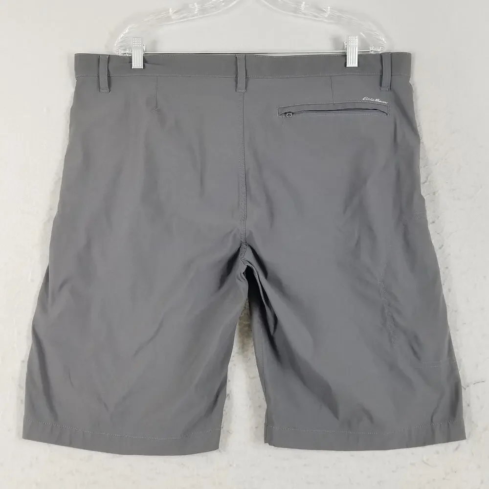 Eddie Bauer Shorts Mens 40 Gray Nylon Spandex Lightweight Outdoor Hiking Pocket‎